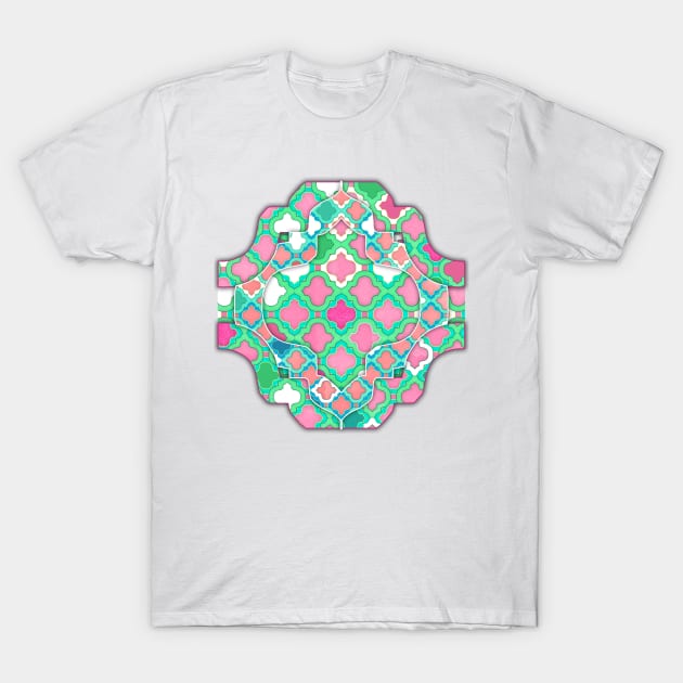 Girly Moroccan Lattice Pattern T-Shirt by micklyn